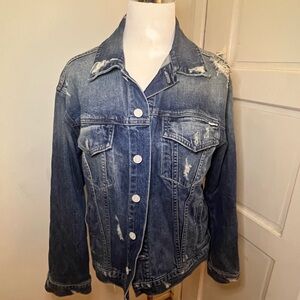 Mother Distressed Denim Drifter Jacket